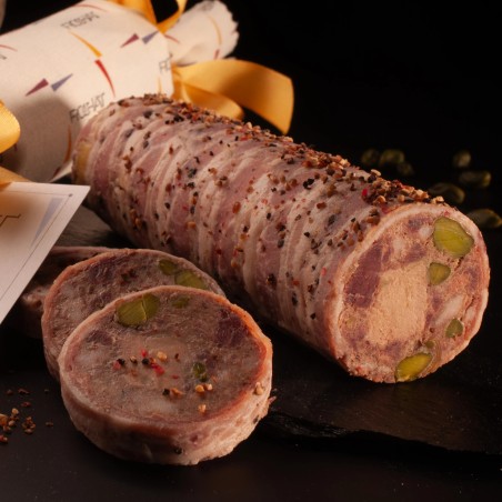 Ballottine de gibier aux pistaches et foie gras de canard 150g |Rochat